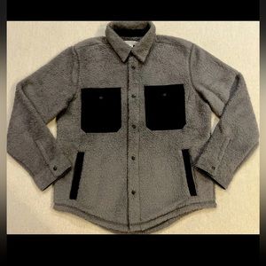 Outerknown Sherpa Medium Gray Button Up Jacket. NWT Retails $178
